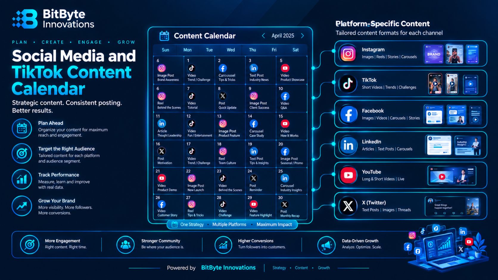 Social media and TikTok content calendar for a Bangladeshi brand