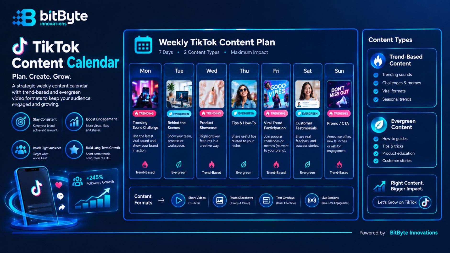 TikTok content calendar for a Bangladeshi brand